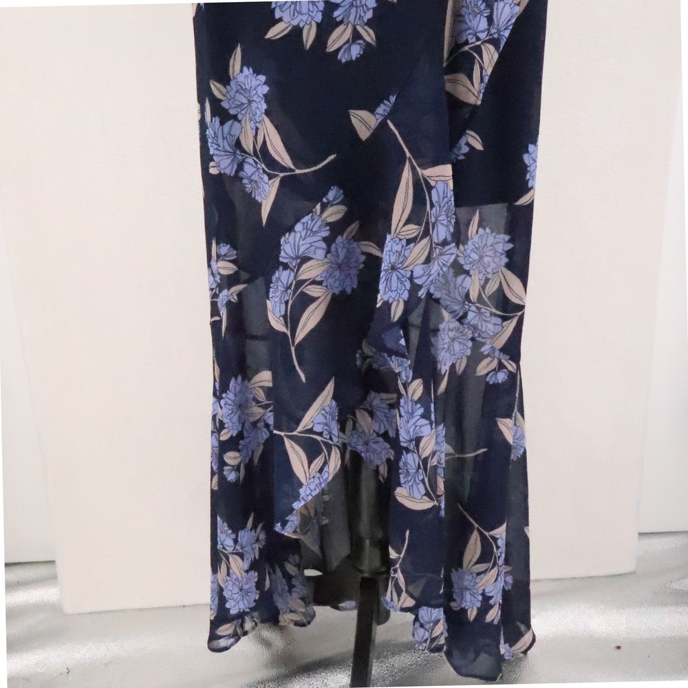Express Floral Off Shoulder Maxi Dress Size XS Wedding Guest Ruffle Chiffon - Picture 4 of 11
